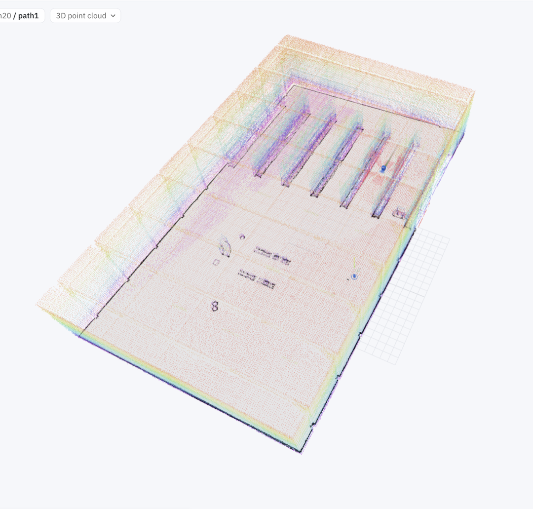 Live 3D SLAM point cloud coloured by height