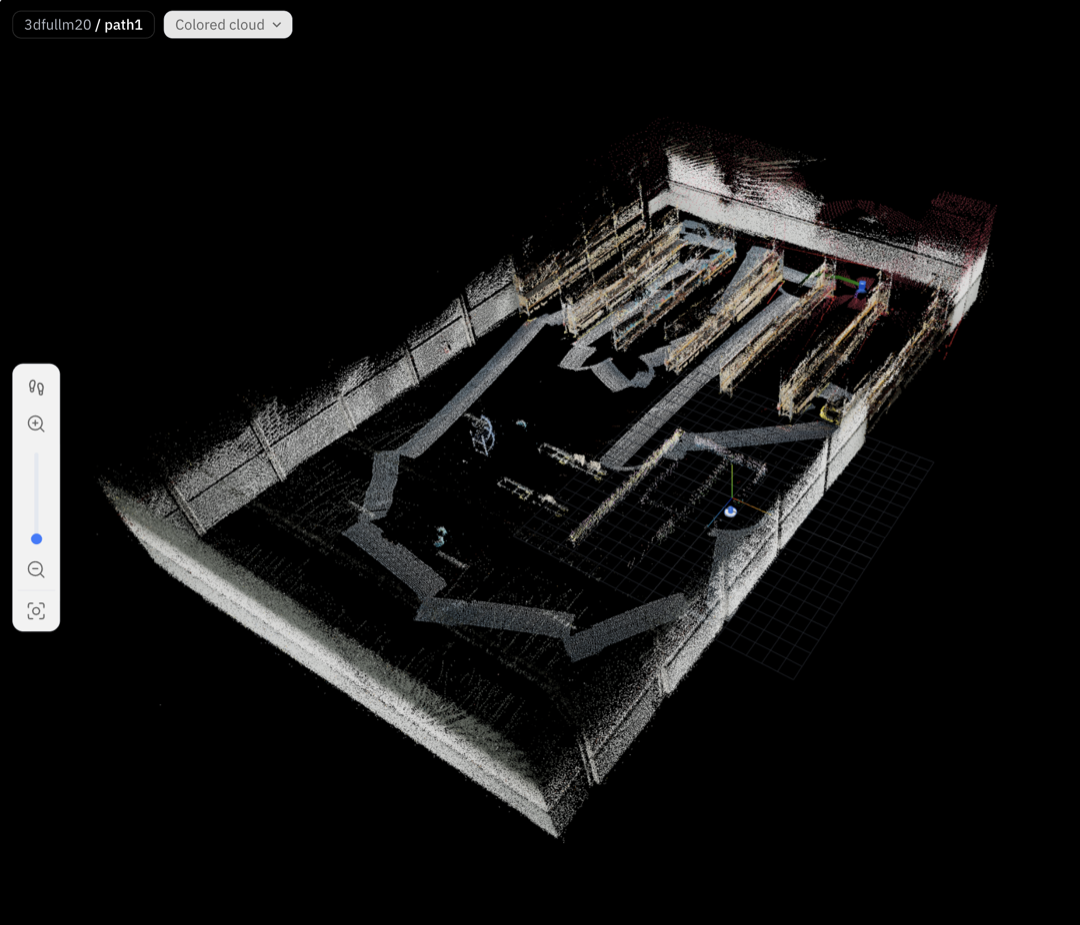 Colorized RGB point cloud from a 3D Full run